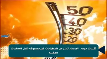 تقلبات جوية.. الأرصاد تحذر من اضطرابات غير مسبوقة خلال الساعات المقبلة